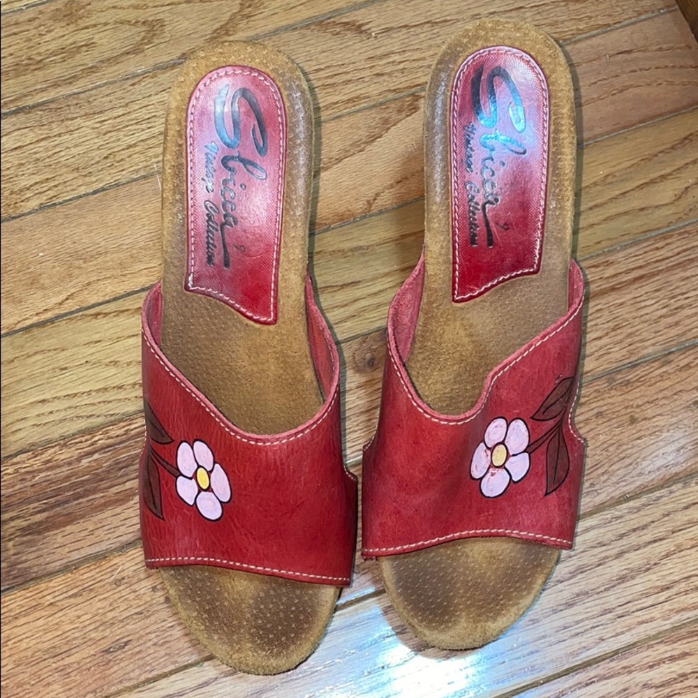 Red Sbicca Wedge Sandals